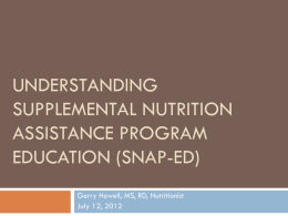 Supplemental Nutrition Assistance Program Education: New