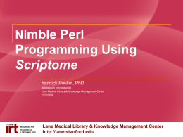 Nimble Perl Programming Using Scriptome