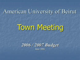 Town Meeting - American University of Beirut
