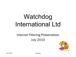 Watchdog Internet Filtering