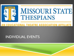 Individual Events - Missouri Thespians