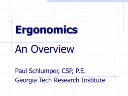 Ergonomics – overview