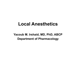 Local Anesthetics