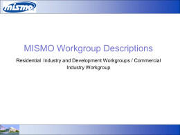 MISMO Workgroup Descriptions