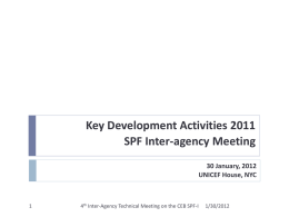 Key development activities 2011