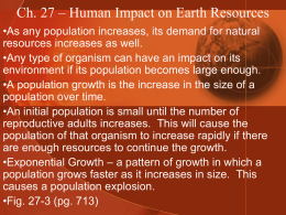 Ch. 27 – Human Impact on Earth Resources