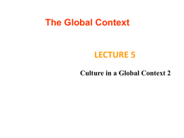 The Global Context - International University College, Sofia