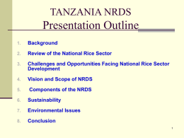 TANZANIA NRDS Presentation Outline