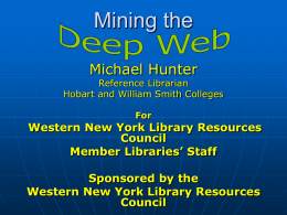 Web to Deep Web - Hobart and William Smith Colleges