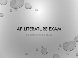 AP Literature Exam - Mrs. Lundgren's Website