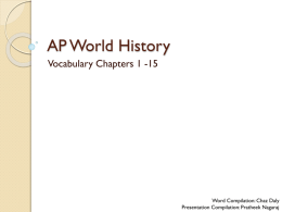 AP World History - Pratheek Nagaraj