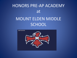 HONORS PRE-AP ACADEMY at