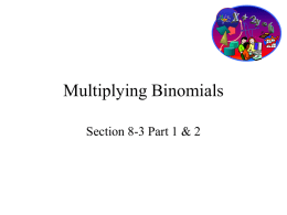 Multiplying Binomials