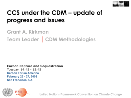 CCS under the CDM |decisions & timelines