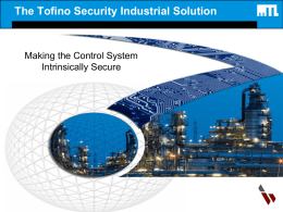 Tofino Industrial Security Solution