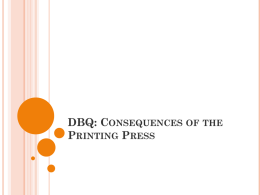 DBQ: Consequences of the Printing Press