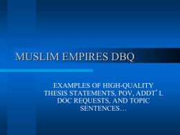 MUSLIM EMPIRES DBQ - Pacific Collegiate School