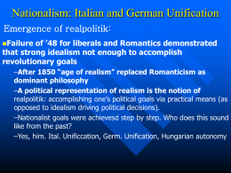 Nationalism Italian and German Unification