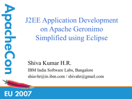 J2EE Application Development on Apache Geronimo