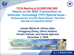 IEEE TVT Special Issue - IEEE Communications Society