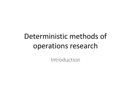 Deterministyczne modele badań operacyjnych