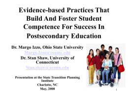 Planning for Effective Transition to Postsecondary Education