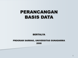 PERANCANGAN BASIS DATA - Official Site of Bertalya