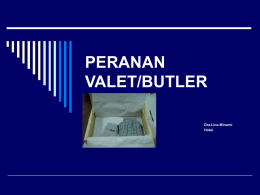 PERANAN VALET/BUTLER