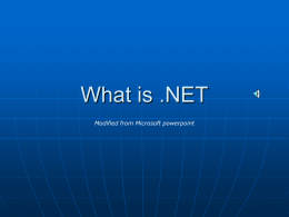 Week 1 What is .NET