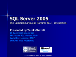 SQL Server 2005 -CLR
