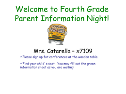 Fourth Grade Parent Information Night