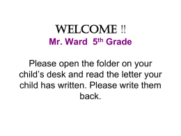 Welcome !! Please read the letter your child has written