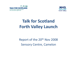 Talk for Scotland Forth Valley launch
