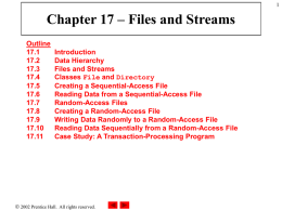 CSharp - Chapter 17, Files and Streams