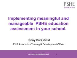 Assessment in PSHE education at key stages 3 and 4