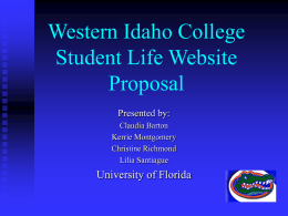 W.I.C. Student Life Website Proposal
