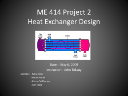 ME 414 Project 2 Heat Exchanger Design