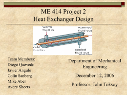 ME 414 Project 2 Heat Exchanger Design