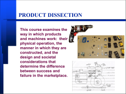 PRODUCT DISSECTION - Penn State Mechanical Engineering
