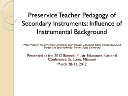 Preservice Teacher Pedagogy of Secondary Instruments