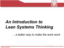 SWCofE Introduction to Lean Systems Thinking