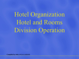 Hotel Organization Hotel and Rooms Division Operation