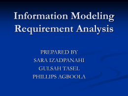 Information Modeling: Requirement Analysis