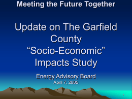 Meeting the Future Together The Garfield County Cumulative