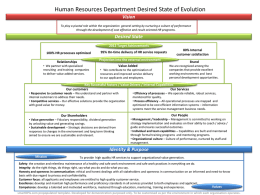 Human Resources Department Desired State of Evolution