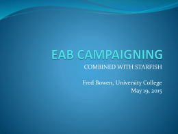 EAB CAMPAIGNING - University of North Carolina at Charlotte