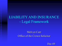 LIABILITY AND INSURANCE