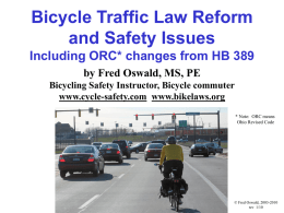 Bicycle Traffic Law and Safety Issues