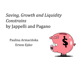 Saving, Growth and Liquidity Constrains by Jappelli and Pagano