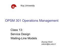 OPSM 451 Service Operations Management